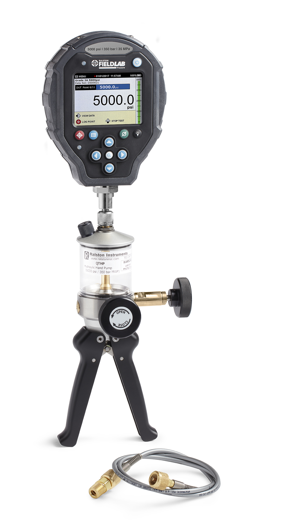 Ralston 5,000 PSI / 35 MPa Hydraulic Hand Pump, 3,000 PSI FieldLab # QTHP-3,000 PSIG-FL