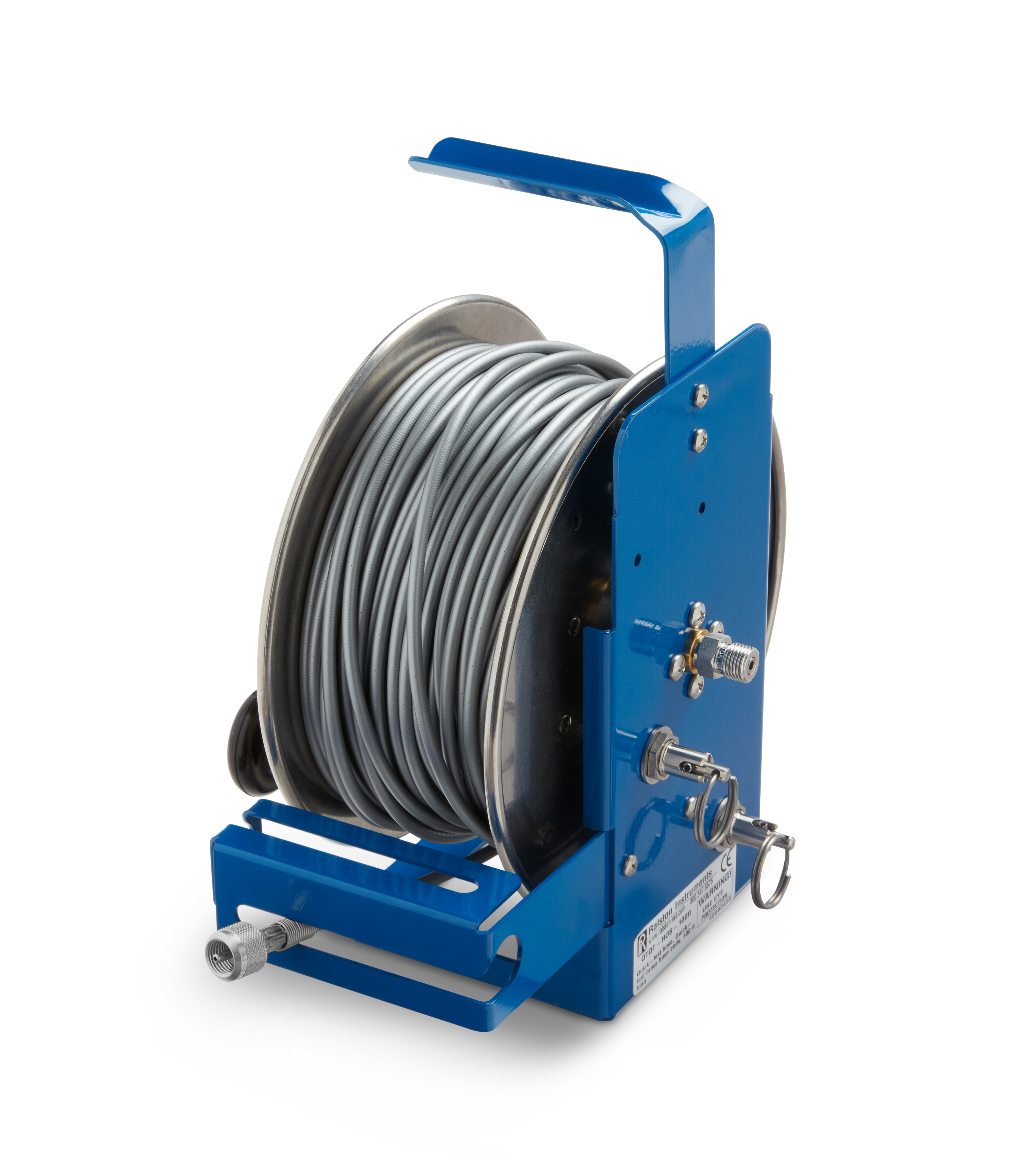 Ralston Quick-Test Hose Reel with 50 ft Quick-Test Hose, Stainless Steel Hose Ends # QTHR-QS-50ft