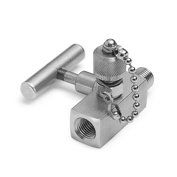 Ralston Shut-Off Valve - 1/4" MNPT x 1/4" FNPT with Male Quick-Test Test Port, S.S. # QTVF-000S