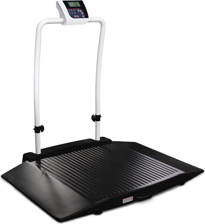Rice Lake Scale, Wheelchair 350-10-3 1000lb(450kg) x 0.2lb(100g) with (2) 9.25in. Ramps includes 6 AA size Alkaline batteries # 141447