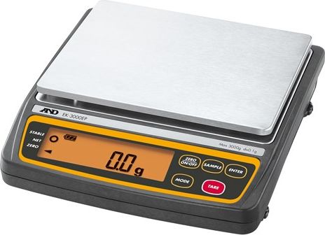 A&D Weighing EK-3000AEP Compact Intrinsically Safe Balance, 3000g x 0.1g/ FM Approved Class I, Div 1, Groups C D, Powered by four AA Batteries (not included) # 199566
