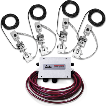 Rice Lake ITCM SS Tension Mount Kit, 4-Cell Pack, 100 lb per Cell, 3/8-16NC Thread, Stainless Steel, Includes 4× RL20000ST Load Cells and JB4SS Junction Box # 46751