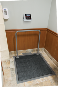 Scale, Rice Lake VS-37 1000 lb Package (Scale, Handrail, Indicator, Pit Frame) 36 in(W)X 36 in(L) X 3 in(H) With Smooth Top Anti Slip Rubber Surface, Side Access Junction Box, 36 in(H)X 30 in(W) Steel Painted Handrial And Mounting Hardware. Indicator. 10 ft Homerun Cable With Connector For Indicator. 36 in. x 36 in. Pit frame. Includes 6 AA size Alkaline batteries.