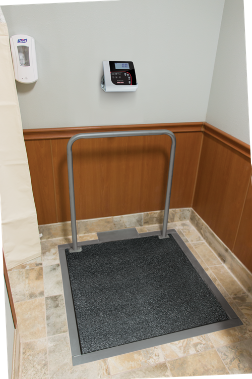 Scale, Rice Lake VS-37 1000 lb Package (Scale, Handrail, Indicator, Pit Frame) 36 in(W)X 36 in(L) X 3 in(H) With Smooth Top Anti Slip Rubber Surface, Side Access Junction Box, 36 in(H)X 30 in(W) Steel Painted Handrial And Mounting Hardware. Indicator. 10 ft Homerun Cable With Connector For Indicator. 36 in. x 36 in. Pit frame. Includes 6 AA size Alkaline batteries. # 204402