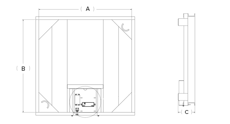 Rice Lake Portability Frame for Roughdeck 4x4 mild steel 1K to 10K, Electronics not included, drawer for SENDit # 210900