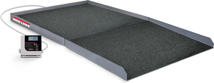 Rice Lake Scale, SB-1150BLE 1000 LB. Package (Scale, Ramp and Indicator) 36in(W)X 36in(L)X 3in(H) With Anti Slip Rubber Surface and 3 Sides With Saftey Rails, 36in(W)X28.5in(L) Ramp With Anti Slip Rubber Surface and Safety Rails, Indicator AC 10 ft Homerun Cable to Connect Scale to HW Indicator. Side Access Junction Box. Includes 6 AA size Alkaline batteries. # 205977