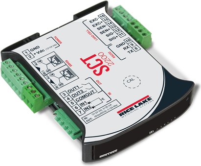 Rice Lake Indicator, SCT2200 12-24VDC, and RS485/232 Serial Port, DIN Mount, Regulatory Modes. # 202103