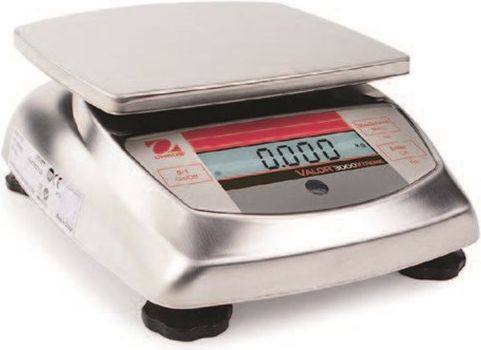 OHAUS Scale, V31XH2 Compact, Valor 3000 Xtreme, 2kg x 0.1g, 120VAC adapter # 100284