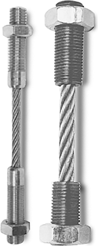 Rice Lake Wire Rope, 1/2-20NFx1/2-20 NFx3-5/8 Long SST Jam Nuts Included # 33084