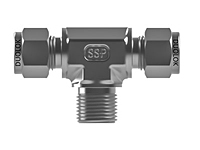 SSP Duolok Brass Male Branch Tee 1/8" Tube x 1/8" NPT # IBD2MBT2