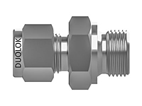 SSP Duolok 316 SS Male Connector 1/4" Tube x 1/2" ISO Parallel # ISSD4MCRS8