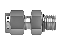 SSP Duolok 316SS Male Connector St. Thrd. Boss 1/8" Tube x 5/16-24 Straight Thread # IBD2MCST2