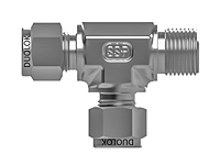 SSP Duolok Metric 316SS Male Run Tee 6mm Tube x 1/4in. NPT # ISSDM6MRT4