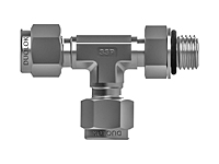 SSP Duolok 316SS Male Run Tee 1/2" Tube x 3/4-16 Straight Thread # ISSD8MRTST8