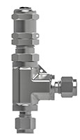 SSP RH3 Series, 316SS, High Pressure Proportional Relief Valve, Fluorocarbon FKM Seal, 3/8 in. Tube Fitting x 3/8 in. Tube Fitting # RH3D6-316