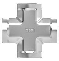 SSP TruFit 316SS Union Cross 1/4" Tube Socket Weld # ISST4TSUC