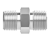 SSP 316SS Hex Nipple, 1/8 in. MNPT - 1/8-28 Male BSP/ISO Parallel # ISST2MC2MRS