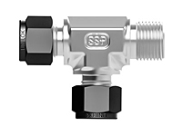 SSP Unilok Brass Male Run Tee 1/4" Tube x 1/4" NPT # IBU4MRT4