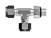 SSP Unilok 316SS Male Run Tee 1/2" Tube x 3/4-16 Straight Thread # ISSU8MRTST8