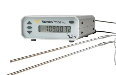 ThermoProbe TL2-A 2-Channel Precision Bench Top Thermometer with 2 Sensors, Configurable RTD and Sprt Combinations, Availa # TL2-A-2SEN