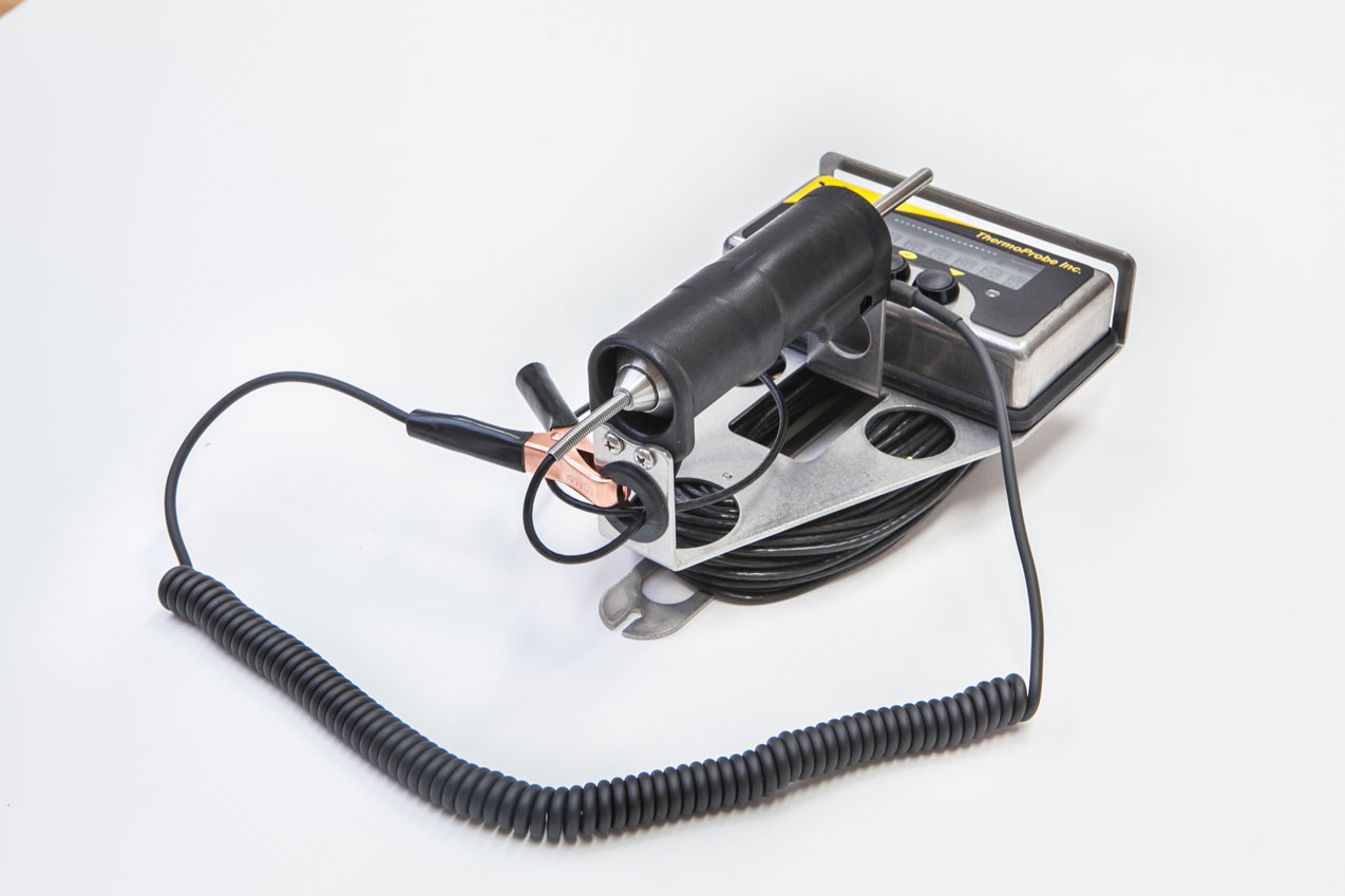 ThermoProbe TP9-A Thermometer, 35 Meter (115 ft) Cable, Standard Weight Probe, Brass Markers at 1 Meter Intervals, ATEX/Ie # TP9A-35M-SW-MM