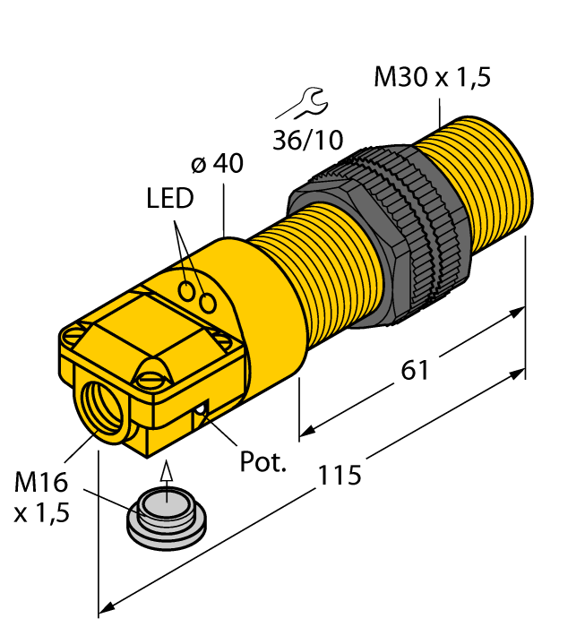 Turck Capacitive Sensor # BC10-P30SR-VN4X2