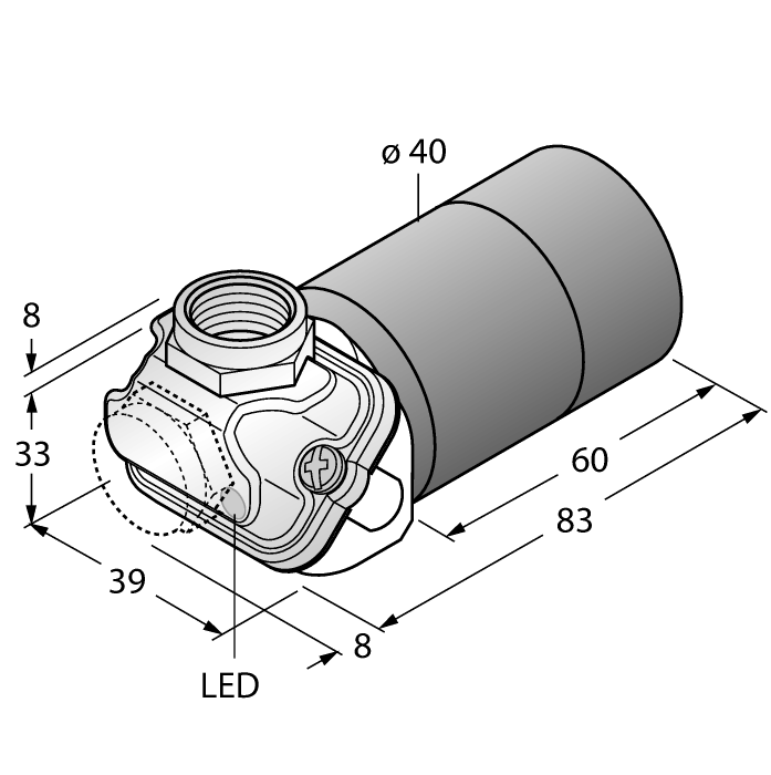 Turck Capacitive Sensor - For the Food Industry # BC20-K40WDTC-VP4X2/S930