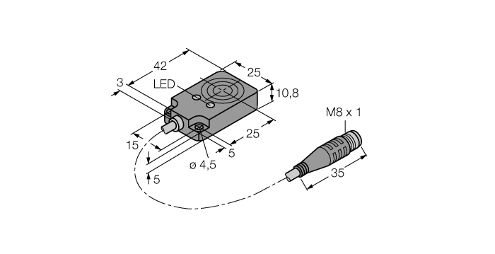 Turck Capacitive Sensor # BC8-Q10-RN6X2-0.15-SSFP3/S90