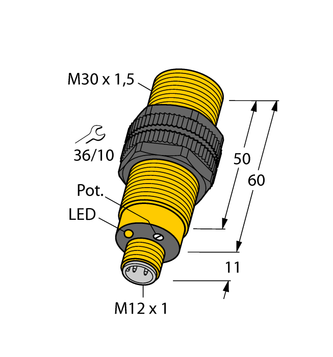 Turck Capacitive Sensor - With Potentiometer # BCE10-S30-VN6X-H1141