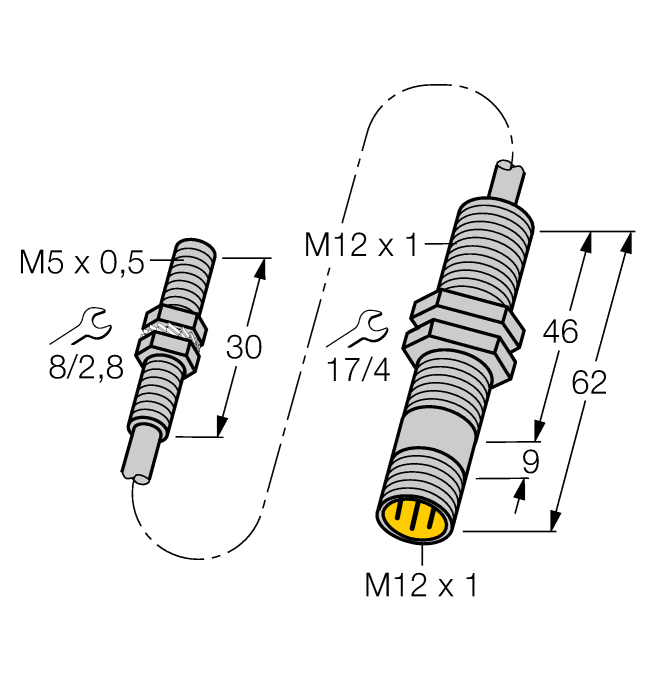 Turck Inductive Sensor - With Analog Output # BI1.5-EG05-0.3-M12-SIU-H1141