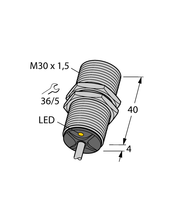 Turck Inductive Sensor - With Increased Temperature Range # BI10-EG30-Y1X/S100 7M