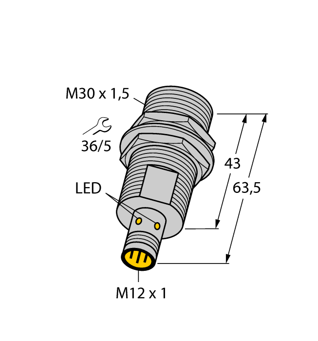 Turck Inductive Sensor - Stainless Steel Front # BI10-EG30F-AG6X-H1141