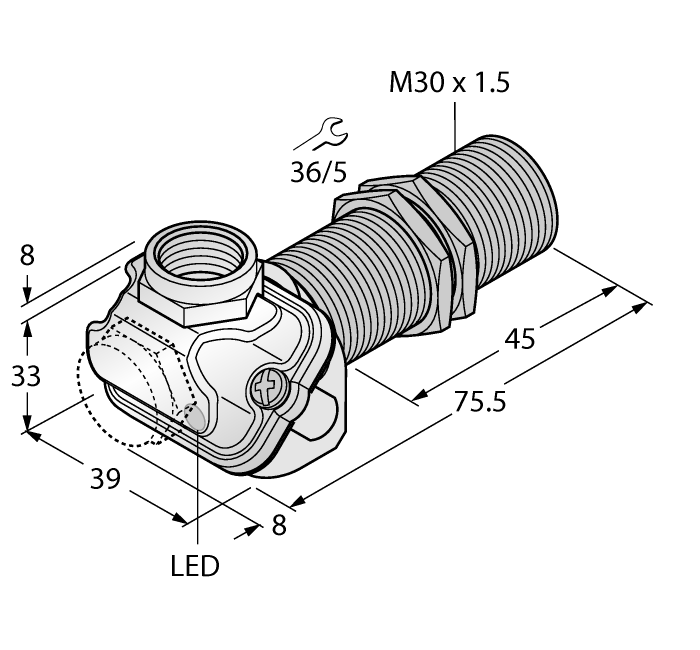 Turck Inductive Sensor - With Increased Temperature Range # BI10-EM30WDTC-Y1X