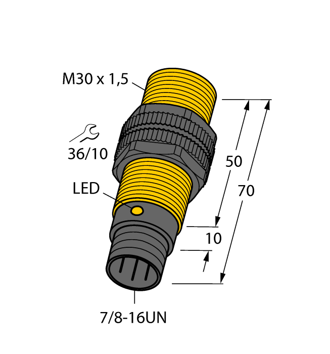 Turck Inductive Sensor - With Increased Temperature Range # BI10-P30-AP6X-B2141/S100