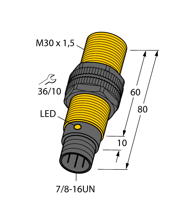 Turck Inductive Sensor - With Increased Temperature Range # BI10-P30-RZ3X-B2131/S100