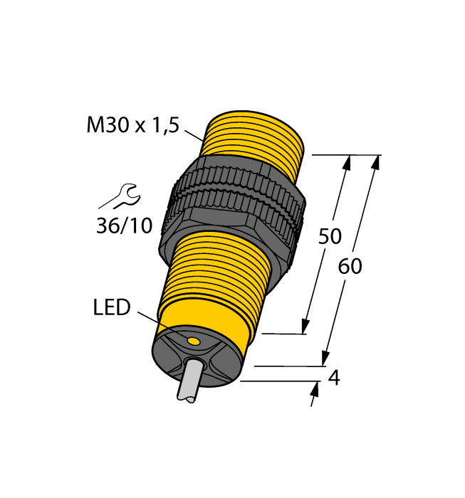 Turck Inductive Sensor - With Increased Temperature Range # BI10-S30-AP6X/S100