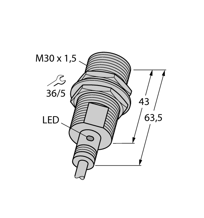 Turck Inductive Sensor - Stainless Steel Front # BI12-EG30F-AG6X