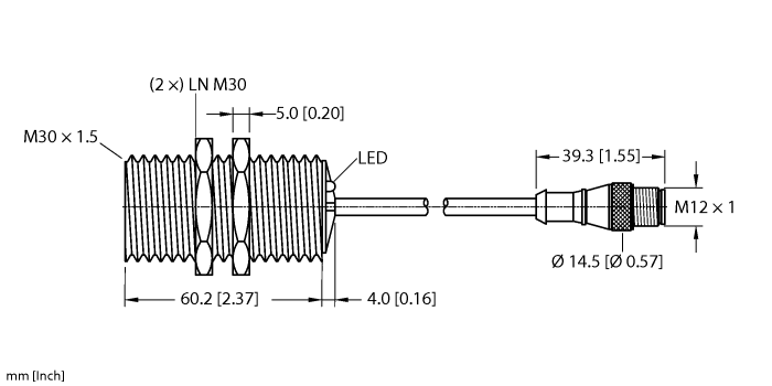 Turck Inductive Sensor - With Weldguard coating # BI12-GT30-AD4X-0.3-RS4.2T/S1589