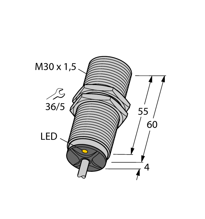 Turck Inductive Sensor - For Use in Vehicle Board Nets # BI15-EM30-AN45XLD