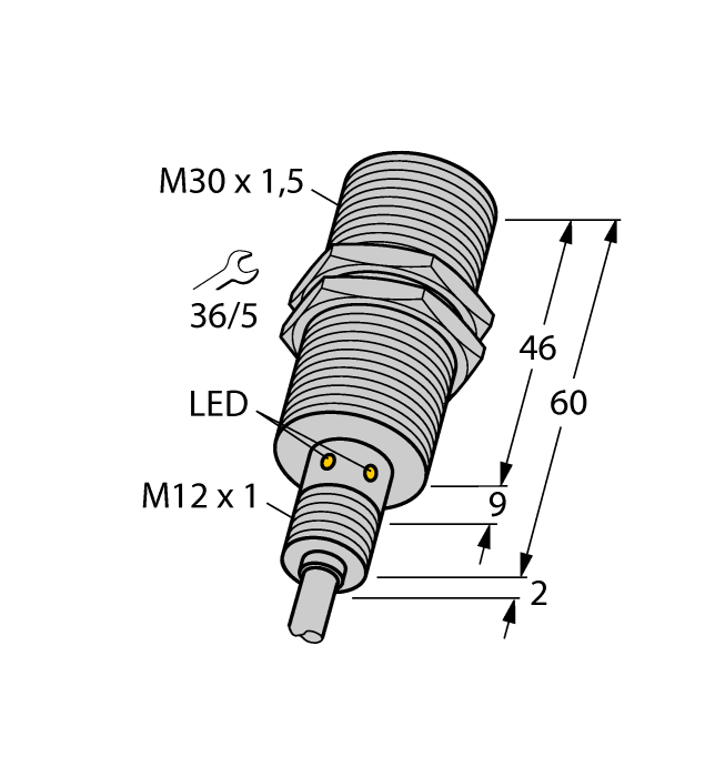 Turck Inductive Sensor - For the Food Industry # BI15U-EM30WD-AP6X 20M
