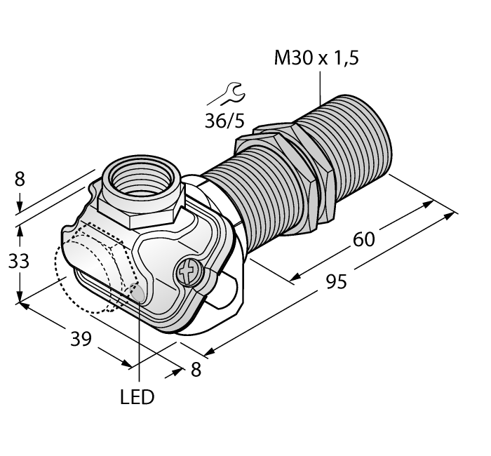 Turck Inductive Sensor - For the Food Industry # BI15U-EM30WDTC-AP6X