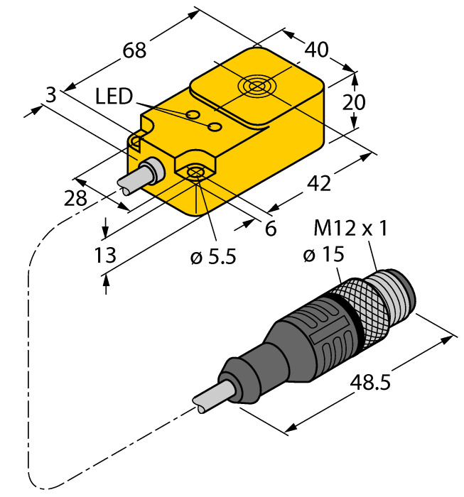 Turck Inductive Sensor # BI15U-Q20-AP6X2-0.2-RS4T