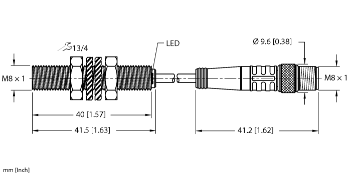 Turck Inductive Sensor - With Increased Switching Distance # BI2-EG08-AN6X-0.2-PSG3M