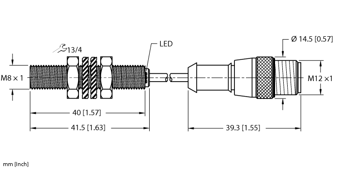 Turck Inductive Sensor - With Increased Switching Distance # BI2-EG08-RP6X-0.2-RS4T