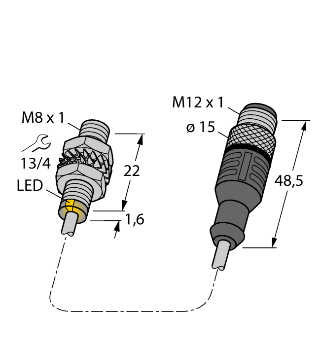 Turck Inductive Sensor - With Weldguard coating # BI2-EG08K-AG41X-0.3-RS4.23T/S1589