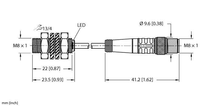 Turck Inductive Sensor - With Weldguard coating # BI2-EG08K-AP6X-0.5-PSG3M/S1589