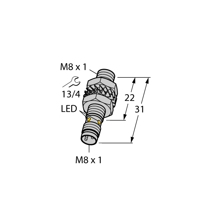Turck Inductive Sensor - With Increased Switching Distance # BI2-EG08K-AP6X-V1131/S1367