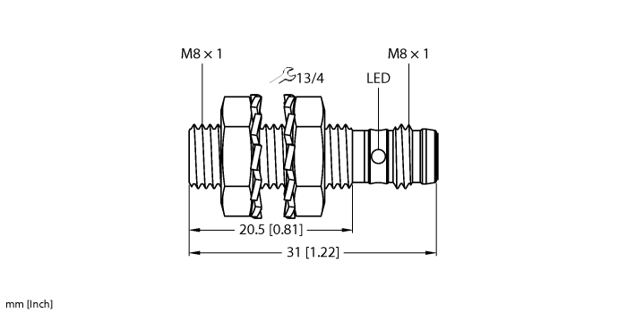 Turck Inductive Sensor - With Increased Switching Distance # BI2-EG08K-RP6X-V1131