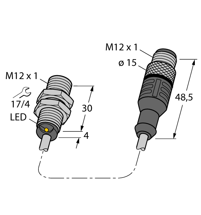 Turck Inductive Sensor - With Weldguard coating # BI2-EG12K-AP6X-0.2-RS4T/S1589