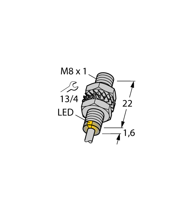 Turck Inductive Sensor - With Weldguard coating # BI2-EGT08K-AP6X/S1589